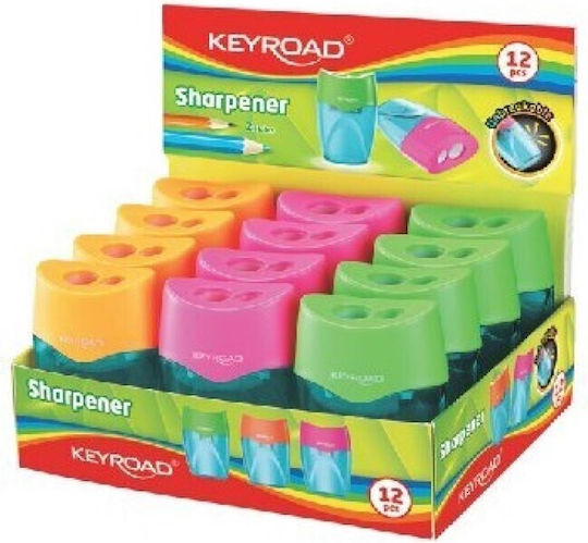 Keyroad Plastic Sharpener Barrel with Eraser (Μiscellaneous Colours) 1pcs