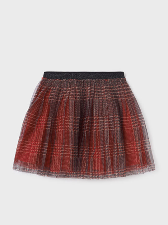 Fustă Tutú pentru Copii din Tulle Carou Roșie