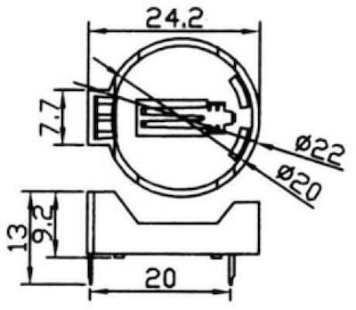 Topelcom BH0060 Batteriehalterung mit 1 Steckplatz CR2032