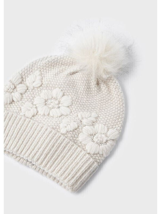 Kids Beanie Set with Scarf Knitted Beige