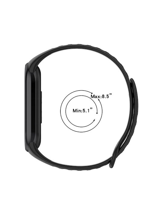 Sonique Sport Λουράκι Σιλικόνης με Pin Μαύρο / Λευκό (Xiaomi Mi Band 8 / Mi Band 9)