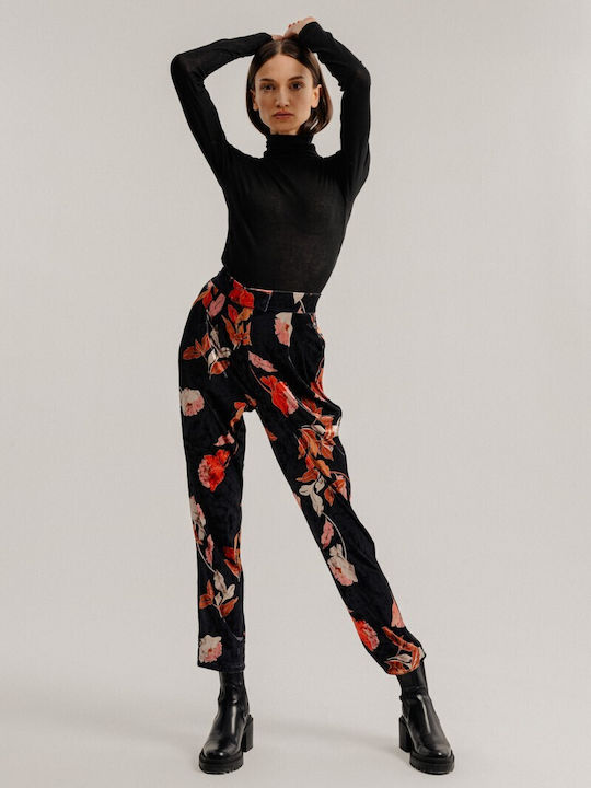 Dama Tesatura Pantaloni cu Elastic Floral