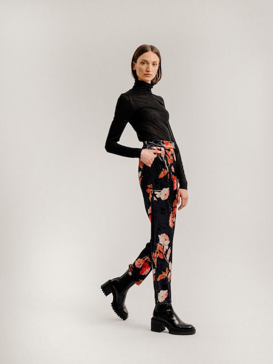 Dama Tesatura Pantaloni cu Elastic Floral