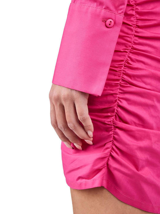 Mini Shirt Dress Dress Fuchsia