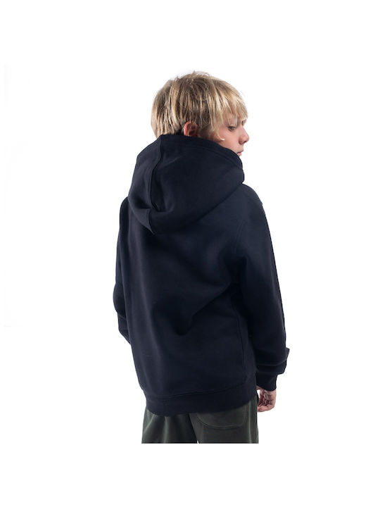 District75 Boys Fleece Hooded Sweatshirt with Zipper Black