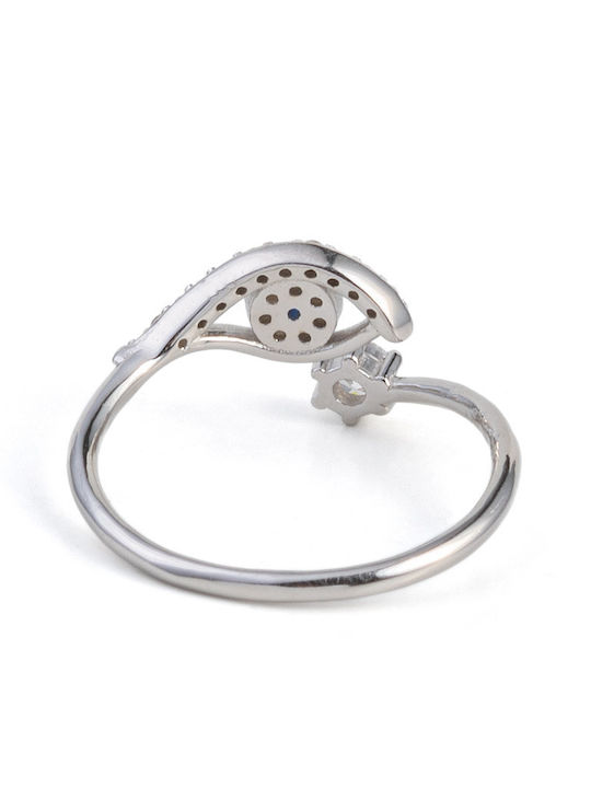 George Art Jewels Γυναικείο Δαχτυλίδι με Ζιργκόν από Ασήμι Επιχρυσωμένο