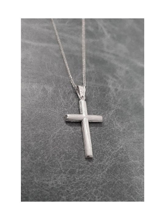 Papadopoulos Gold Men's White Gold Cross 14K