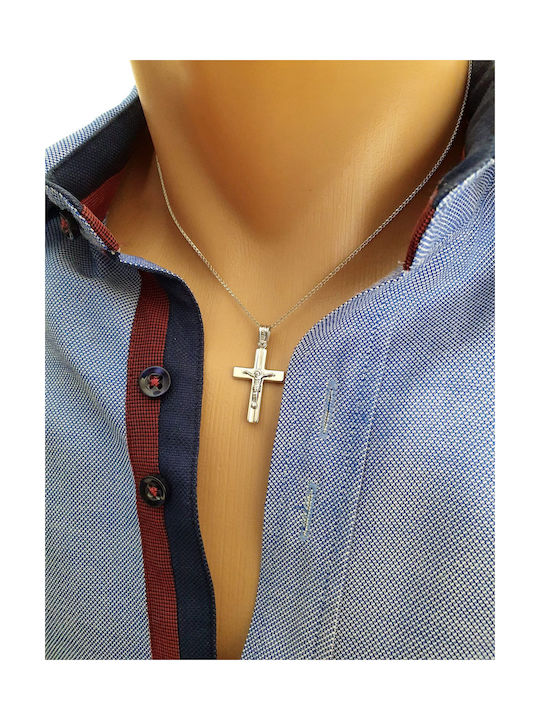 Papadopoulos Gold Men's White Gold Cross 14K