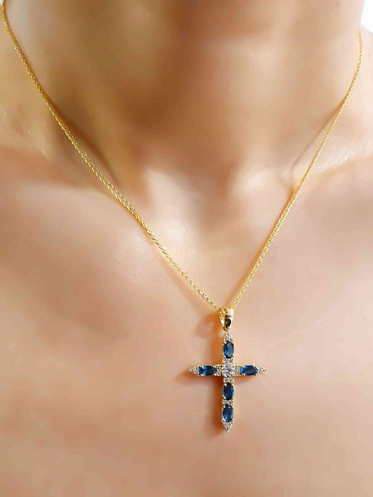 Katsigiannis Women's Gold Cross 14K with Chain