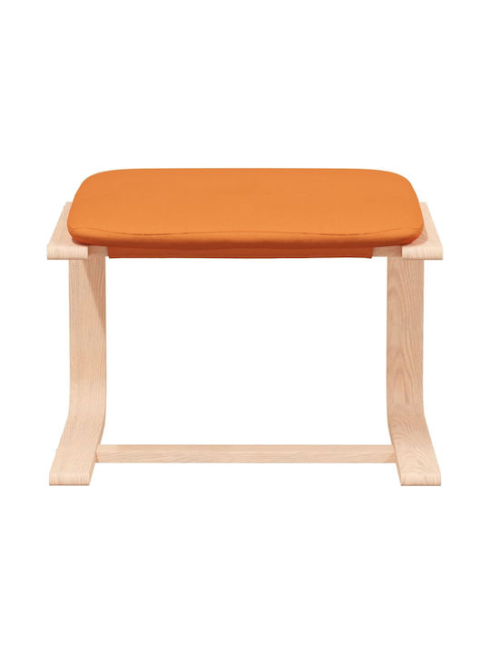 Fabric Upholstered Yellow Footstool 51x41x40cm