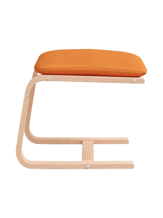 Fabric Upholstered Yellow Footstool 51x41x40cm
