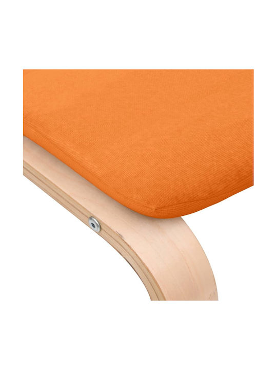 Fabric Upholstered Yellow Footstool 51x41x40cm