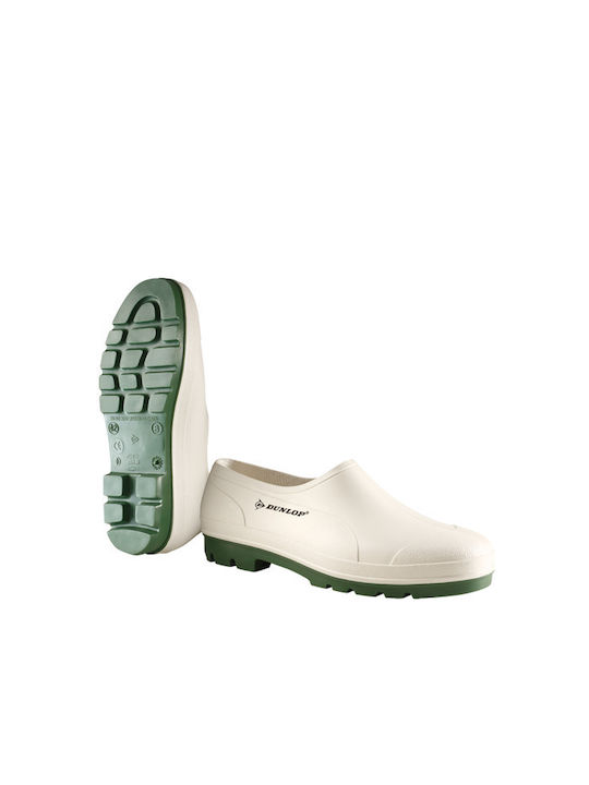 Dunlop Bicolour Non-Slip Work Wellies Ankle White