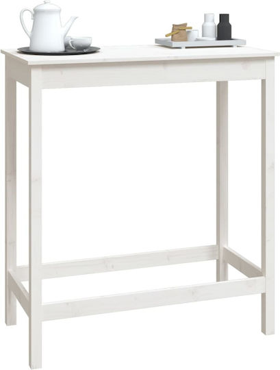Table Bar from Solid Wood White 100x50x110cm