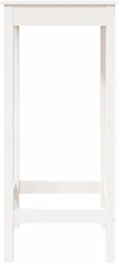 Square Bar Table Made of Solid Wood White 50x50x110cm
