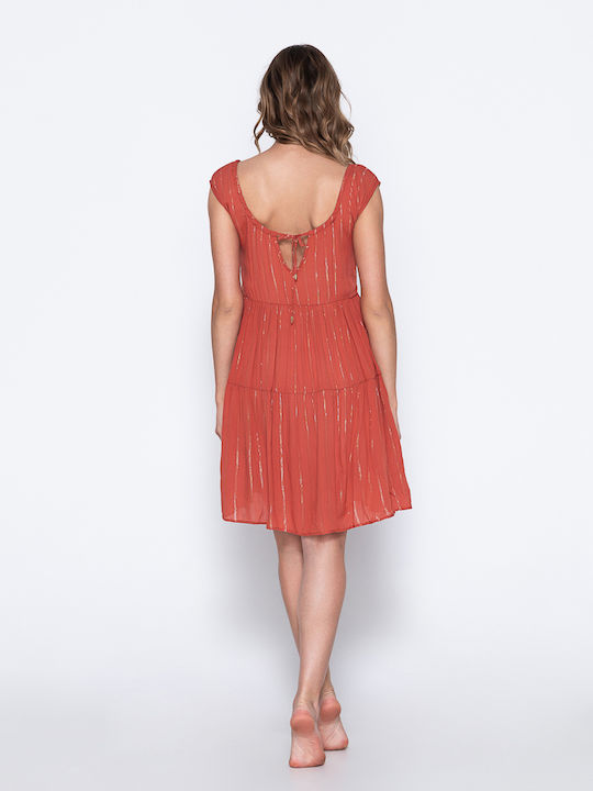 Luna Lurex Ivy Feminin Scurt Rochie de Plajă Roz