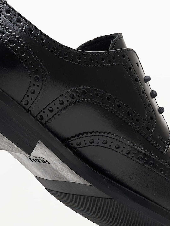 Δερμάτινα Γυναικεία Oxfords σε Μαύρο Χρώμα