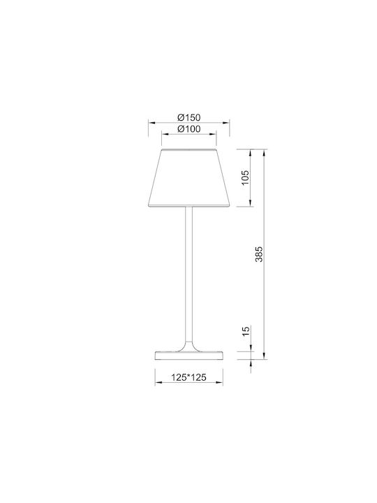 Aca Pola Desktop Outdoor Floor Lamp 2W with Warm White Light IP54 Black