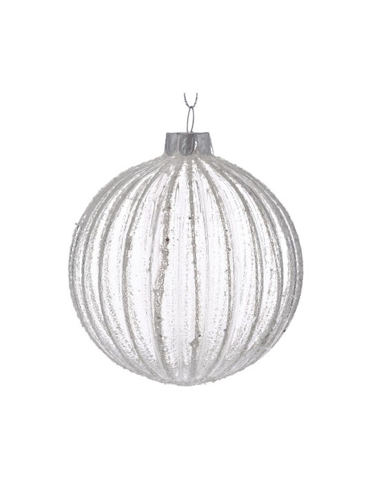 Iliadis Christmas Glass Ball Ornament White