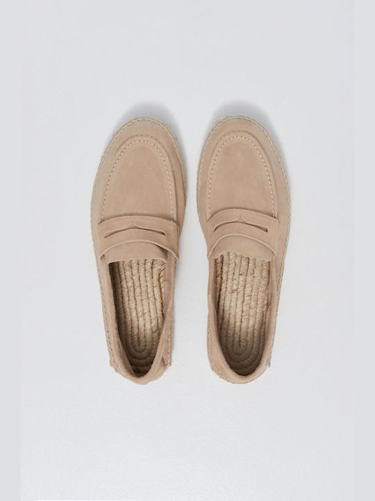 Aristoteli Bitsiani Suede Ανδρικά Loafers σε Μπεζ Χρώμα