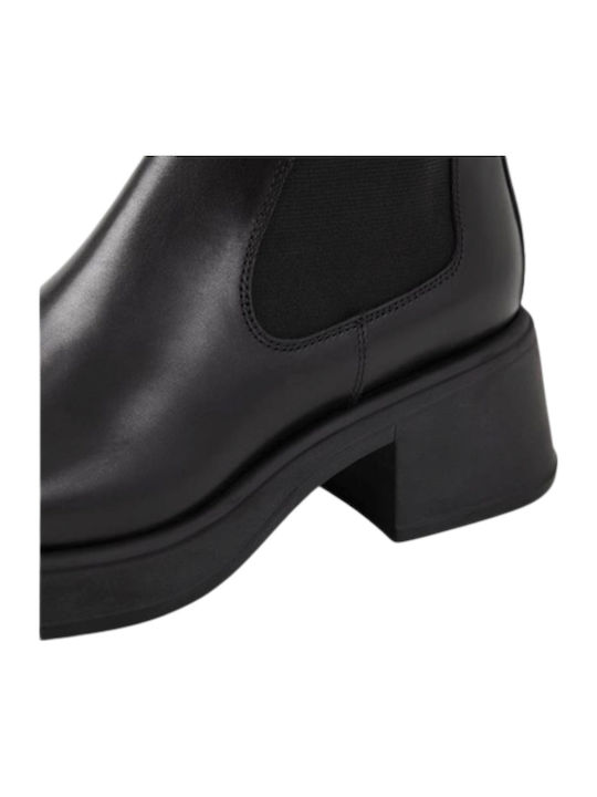 Leder Damen Chelsea Stiefeletten Schwarz