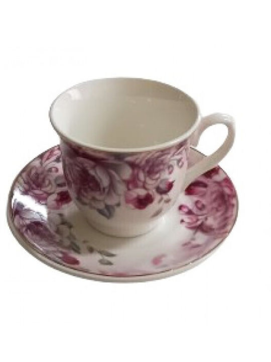 Karvounis Set of Cups Coffee Porcelain Brown 100ml 6pcs