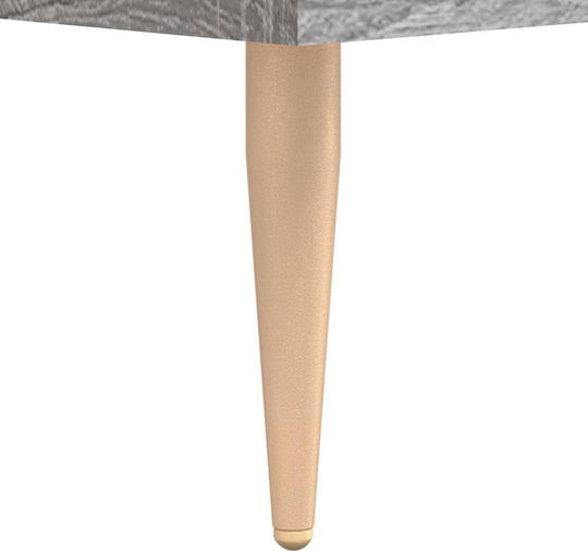 Vitrină de Pardoseală pentru Sufragerie din Lemn și Metal, Gri Sonoma, cu Geam, 69.5x31x115cm
