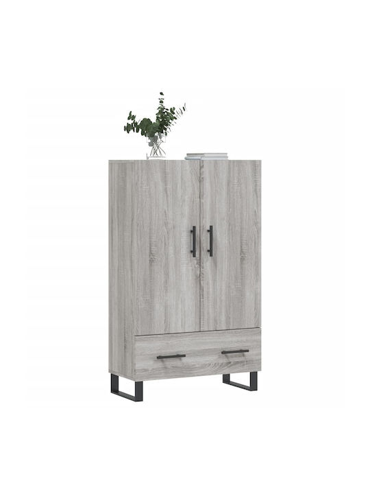 Wohnzimmer Vitrine aus Holz & Metall mit Verglasung in Grau 69.5x31x115cm