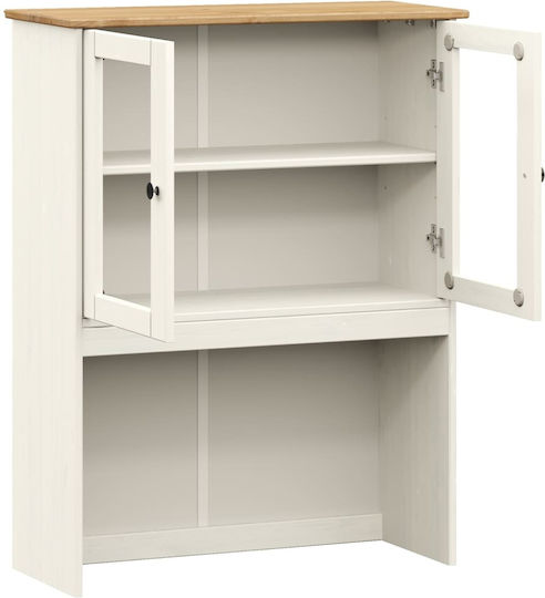 Wall Living Room Display Cabinet made of Wood & Metal with Glass Blue 78x30x100cm