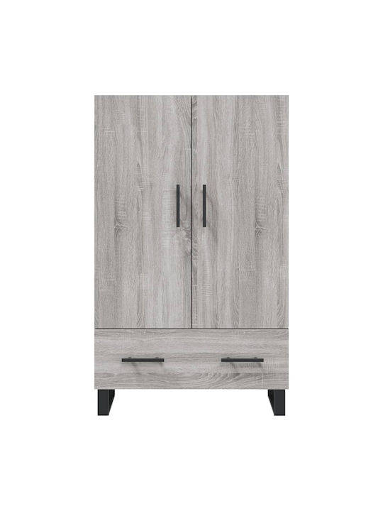 Wohnzimmer Vitrine aus Holz & Metall mit Verglasung in Grau 69.5x31x115cm