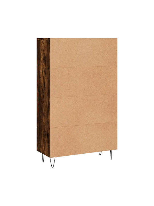 Wand Wohnzimmer Vitrine aus Holz & Metall mit Glas Braun 69.5x31x115cm