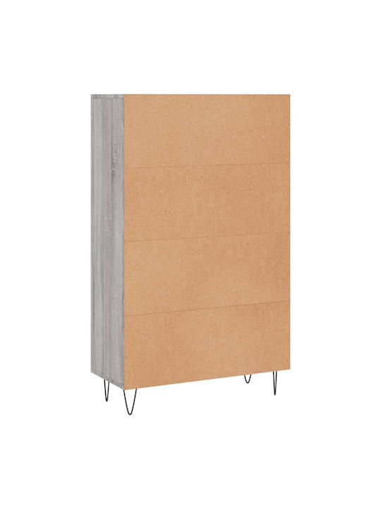 Wand Wohnzimmer Vitrine aus Holz & Metall mit Glas Gray 69.5x31x115cm
