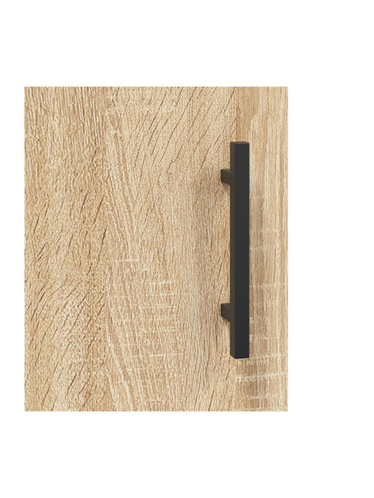 Wand Wohnzimmer Vitrine aus Holz & Metall mit Glas Braun 69.5x31x115cm