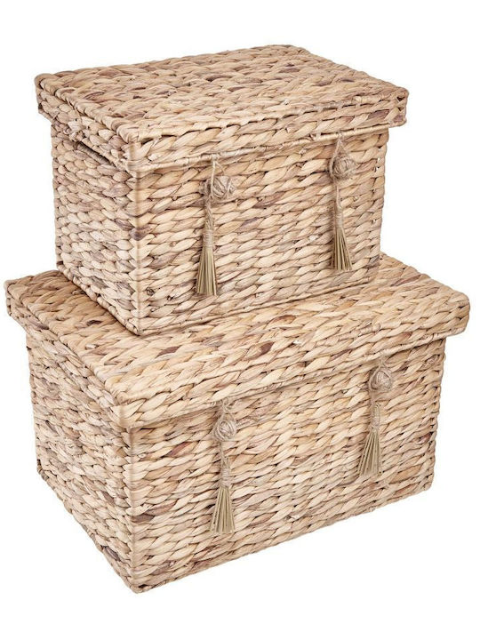 Butlers Διακοσμητικό Καλάθι Ψάθινο με Καπάκι 43x30εκ.