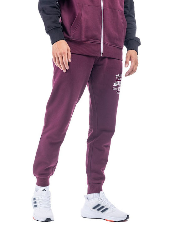 District75 Men's Sweatpants with Rubber Burgundy