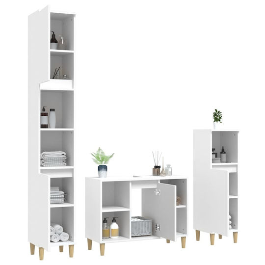 vidaXL Bathroom Cabinet L80xW33xH60cm White