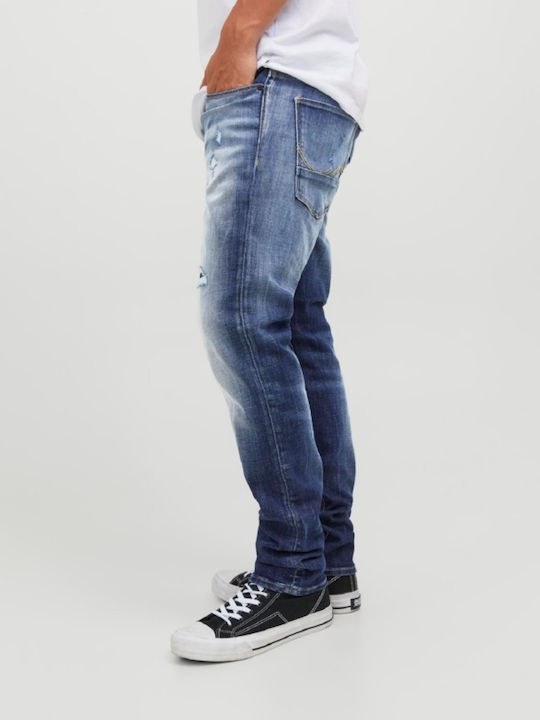 Glenn Men's Elastic Jeans Pants With Slim Fit Blue