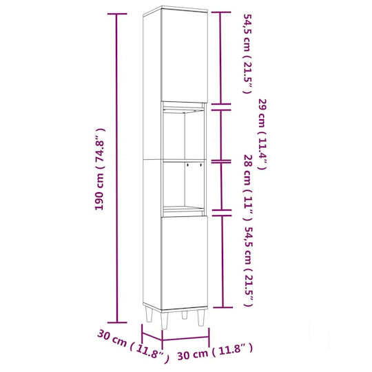 vidaXL Ντουλάπι Μπάνιου 58x33x60cm Λευκό