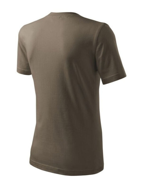 Malfini Ανδρικό Διαφημιστικό T-shirt Κοντομάνικο σε Καφέ Χρώμα
