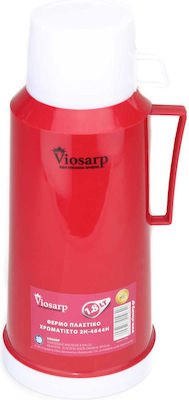 Viosarp Sticlă Termos Plastic Roșu 1.8lt cu Cap-Cup 2H-4644H