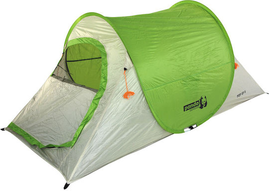 Panda Pop Up II Sommer Campingzelt Pop Up Orange für 2 Personen 110x230x90cm