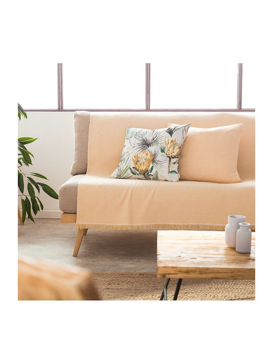 Gofis Home Three-Seater Sofa Throw Rene 180x310cm Mustard 732/04 20-07-732C/04