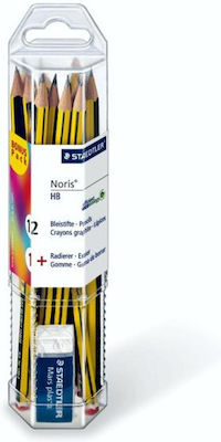 Staedtler Noris 120 Σετ 12 Μολύβια HB με Γόμα Κίτρινα