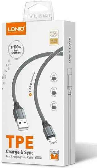 Ldnio LS441 USB-A la Cablu Lightning Gri 1m