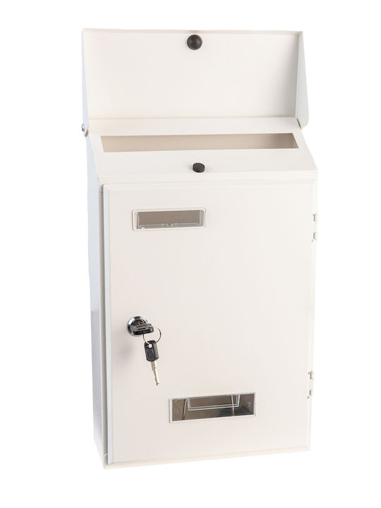 Apartment Building Mailbox Inox in White Color 23.5x36x36cm