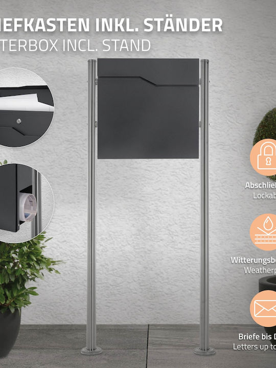 ML-Design Γραμματοκιβώτιο Εξωτερικού Χώρου Inox σε Γκρι Χρώμα 37x37x11cm ML-Design Γραμματοκιβώτιο Εξωτερικού Χώρου Inox σε Γκρι Χρώμα 37x37x11cm