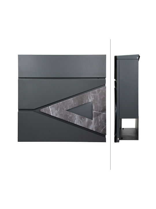 ML-Design Външна Пощенска Кутия Металик в Сив Цвят 37x36.5x11см
