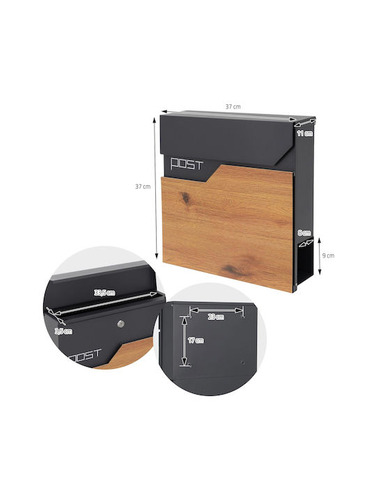 ML-Design Cutie Poștală pentru Exterior Inox în Culoarea Gri 37x37x11cm
