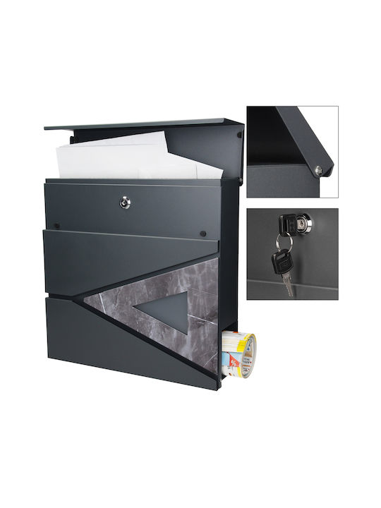 ML-Design Cutie Poștală pentru Exterior Inox în Culoarea Gri 37x36.5x11cm
