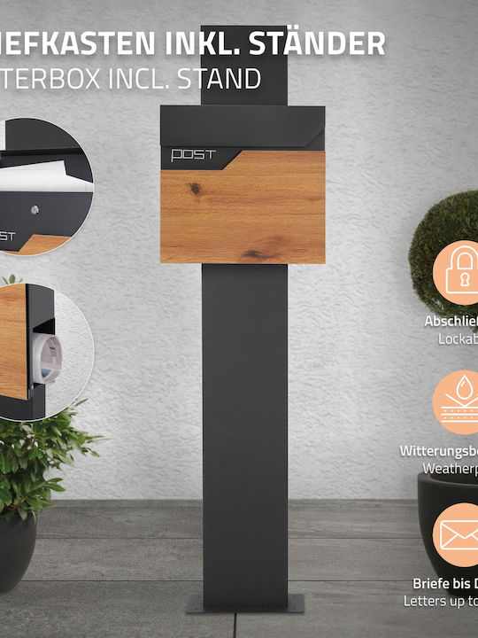 ML-Design Γραμματοκιβώτιο Εξωτερικού Χώρου Inox σε Γκρι Χρώμα 37x37x11cm ML-Design Γραμματοκιβώτιο Εξωτερικού Χώρου Inox σε Γκρι Χρώμα 37x37x11cm